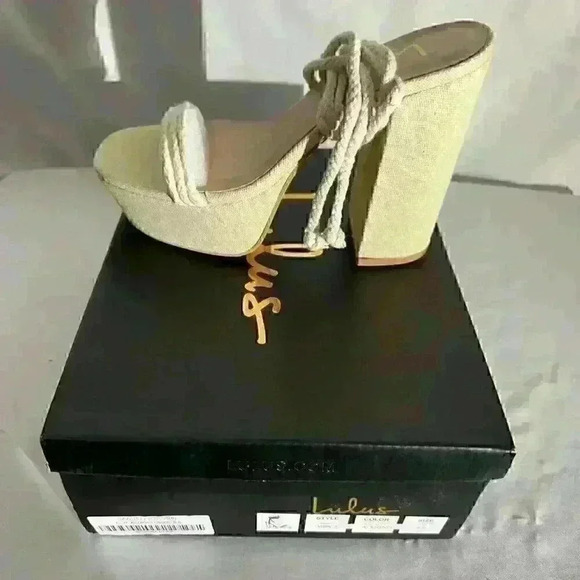 Lulus GAWNTY Heels Almond Color Size 5.5 - Picture 6 of 10